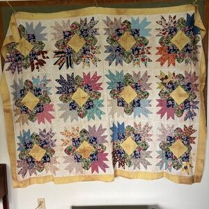 BEAUTIFUL hand stitched antique quilt top